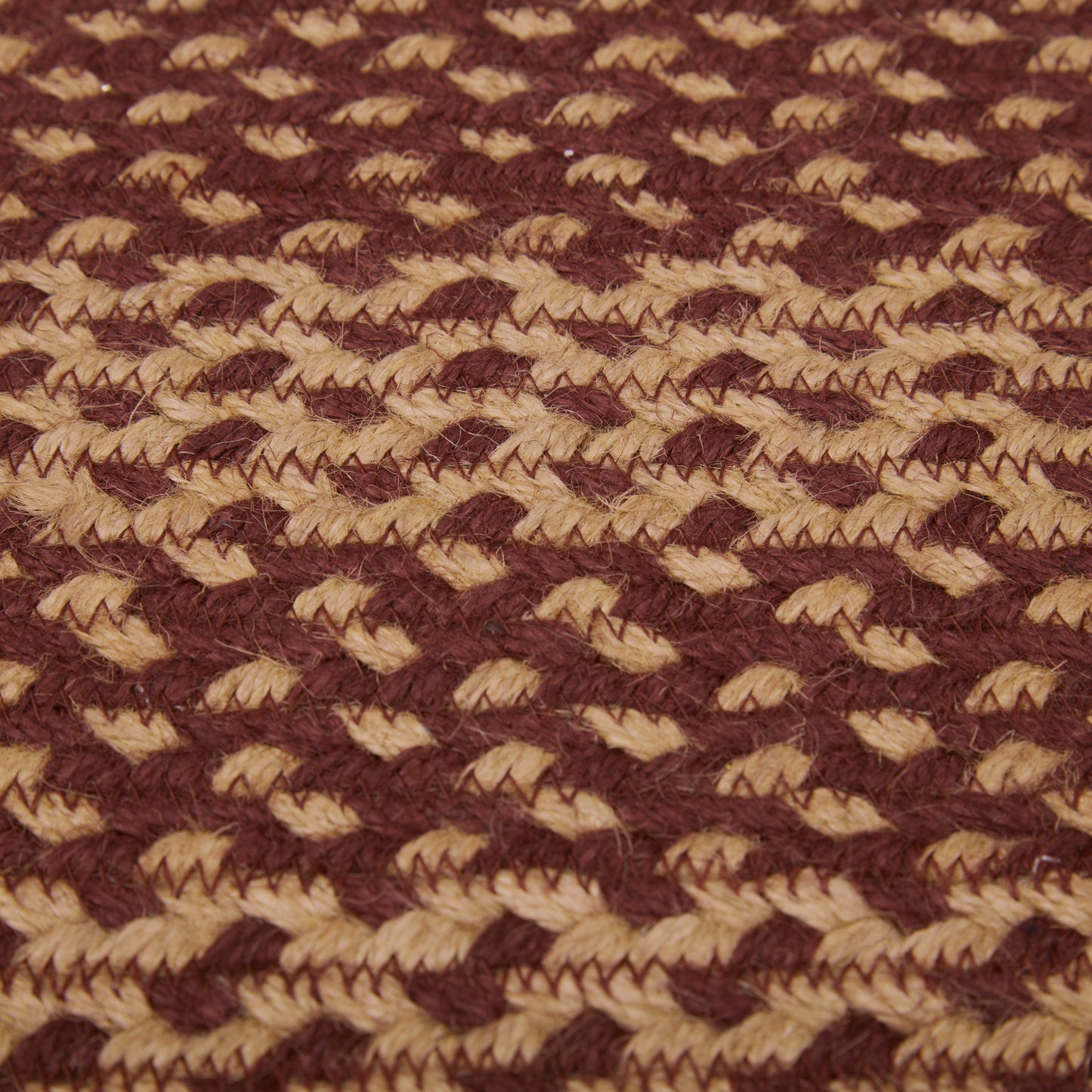 Burgundy Tan Jute Rug Oval 24x36
