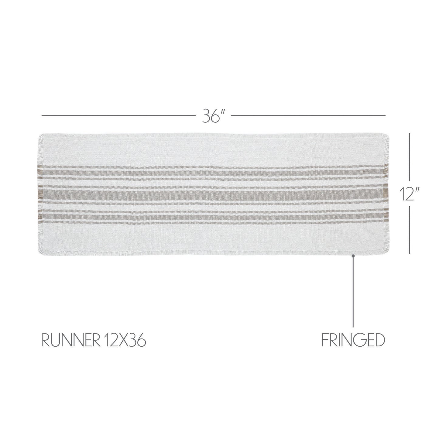 Antique White Stripe Dove Grey Indoor/Outdoor Runner 12x36