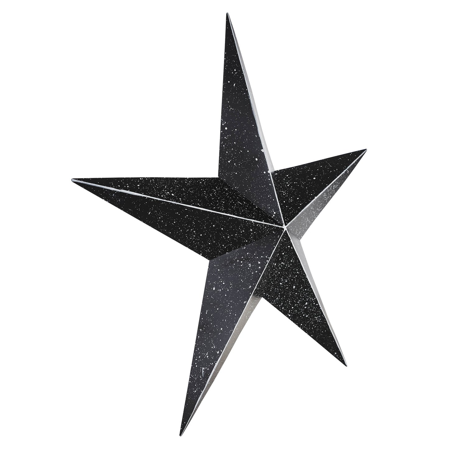 Metal Star Speckled Distressed Black 24x24