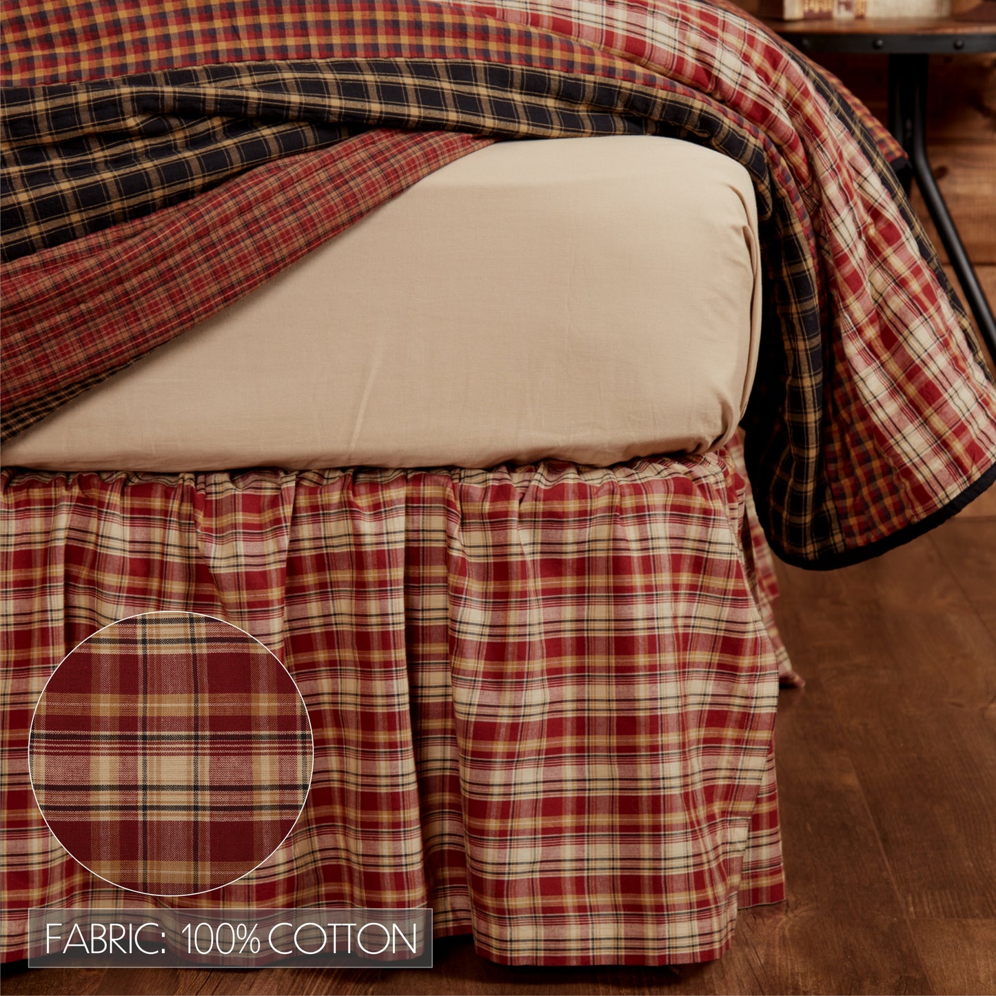 Beckham Plaid Bed Skirt – 100% Cotton
