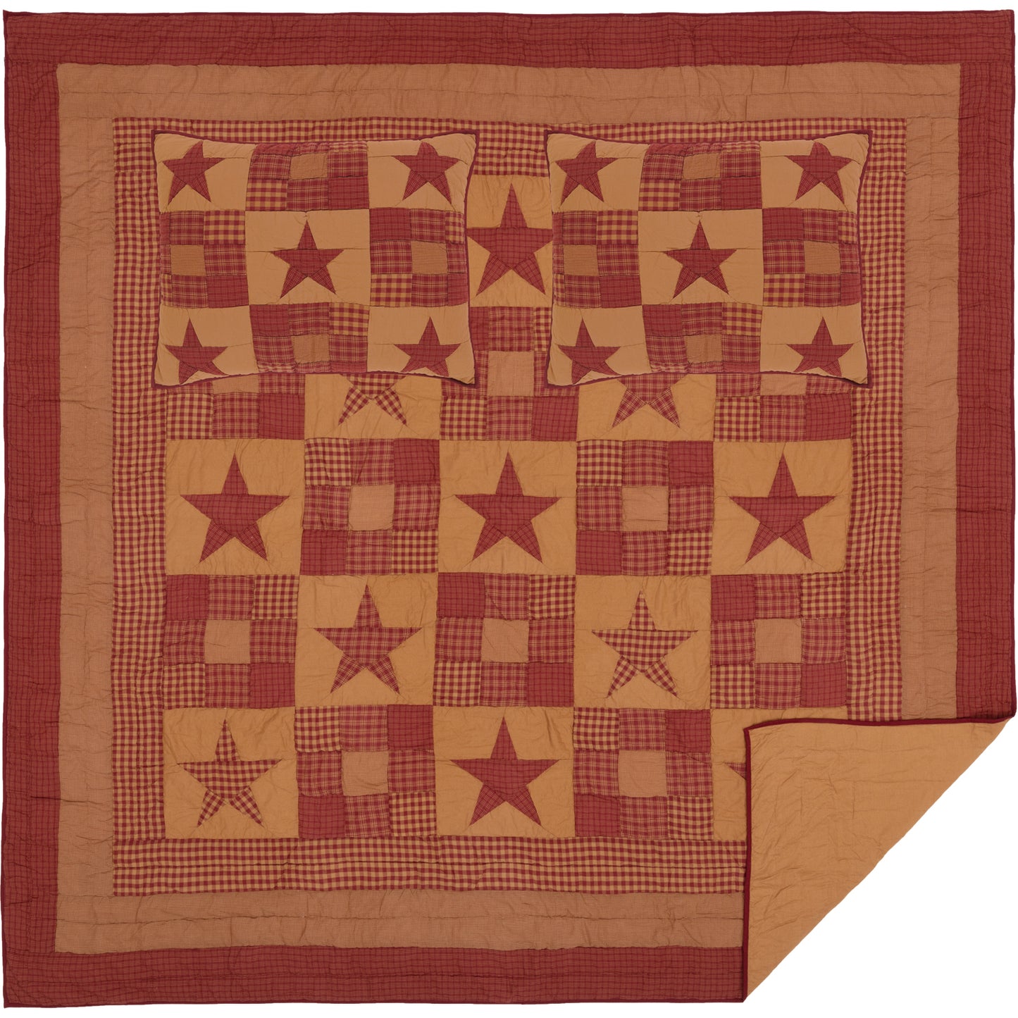 Ninepatch Star Quilt Full View