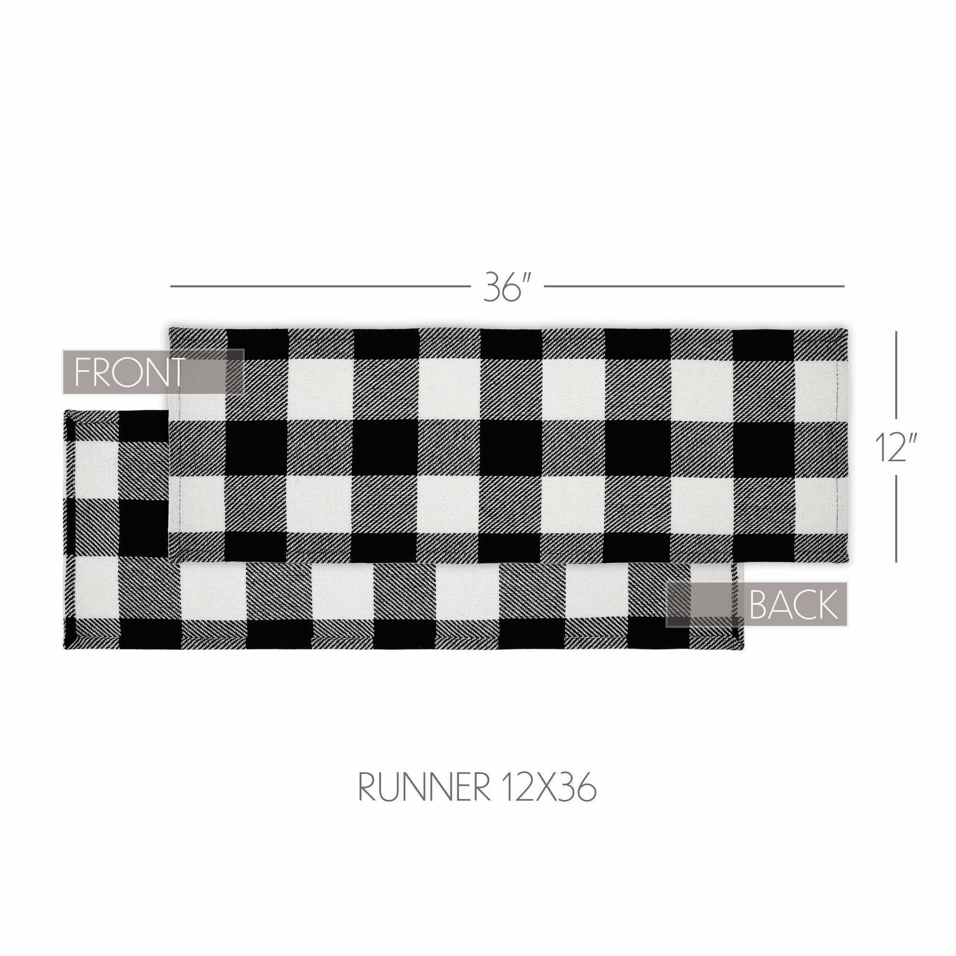 Annie Buffalo Check Black Runner 12x36