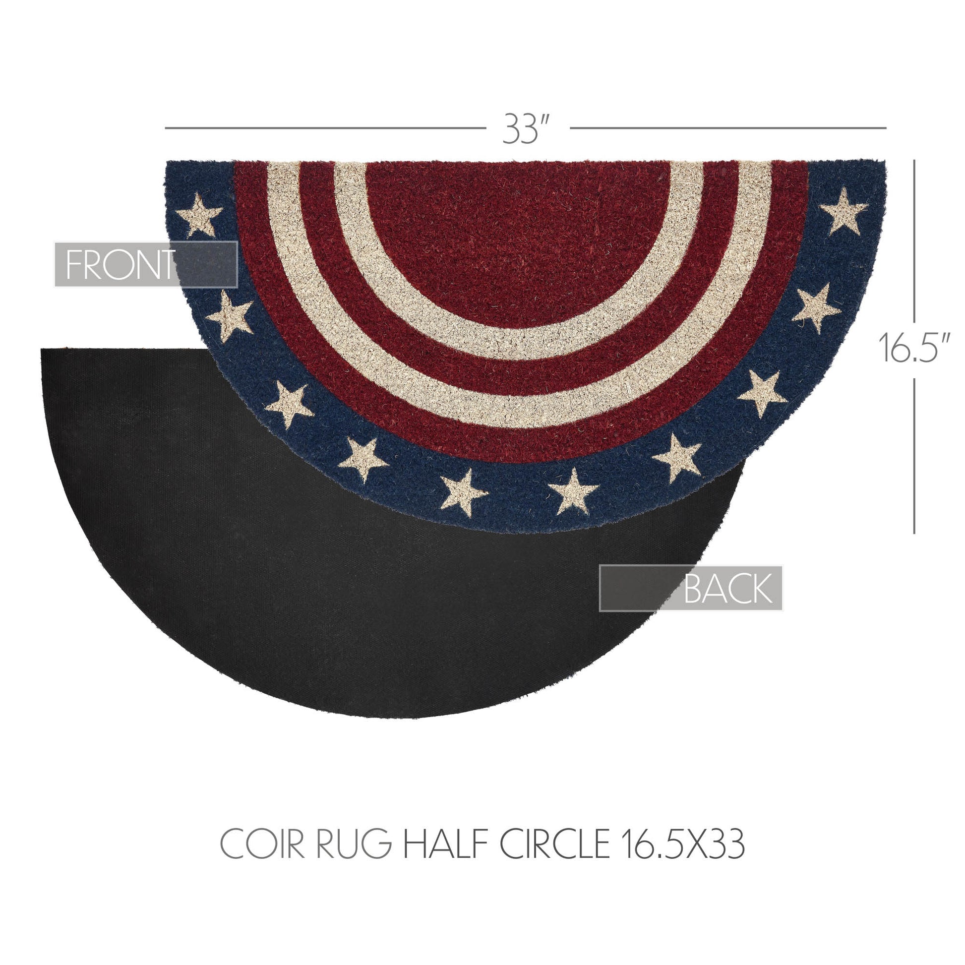 My Country Coir Rug Half Circle 16.5x33