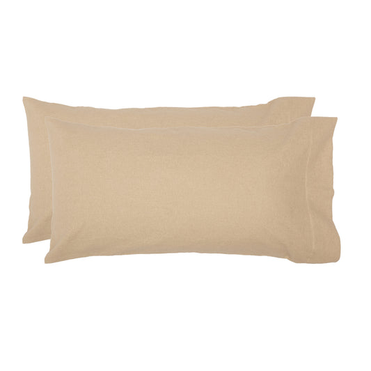 Burlap Vintage King Pillow Case Set of 2 21x40