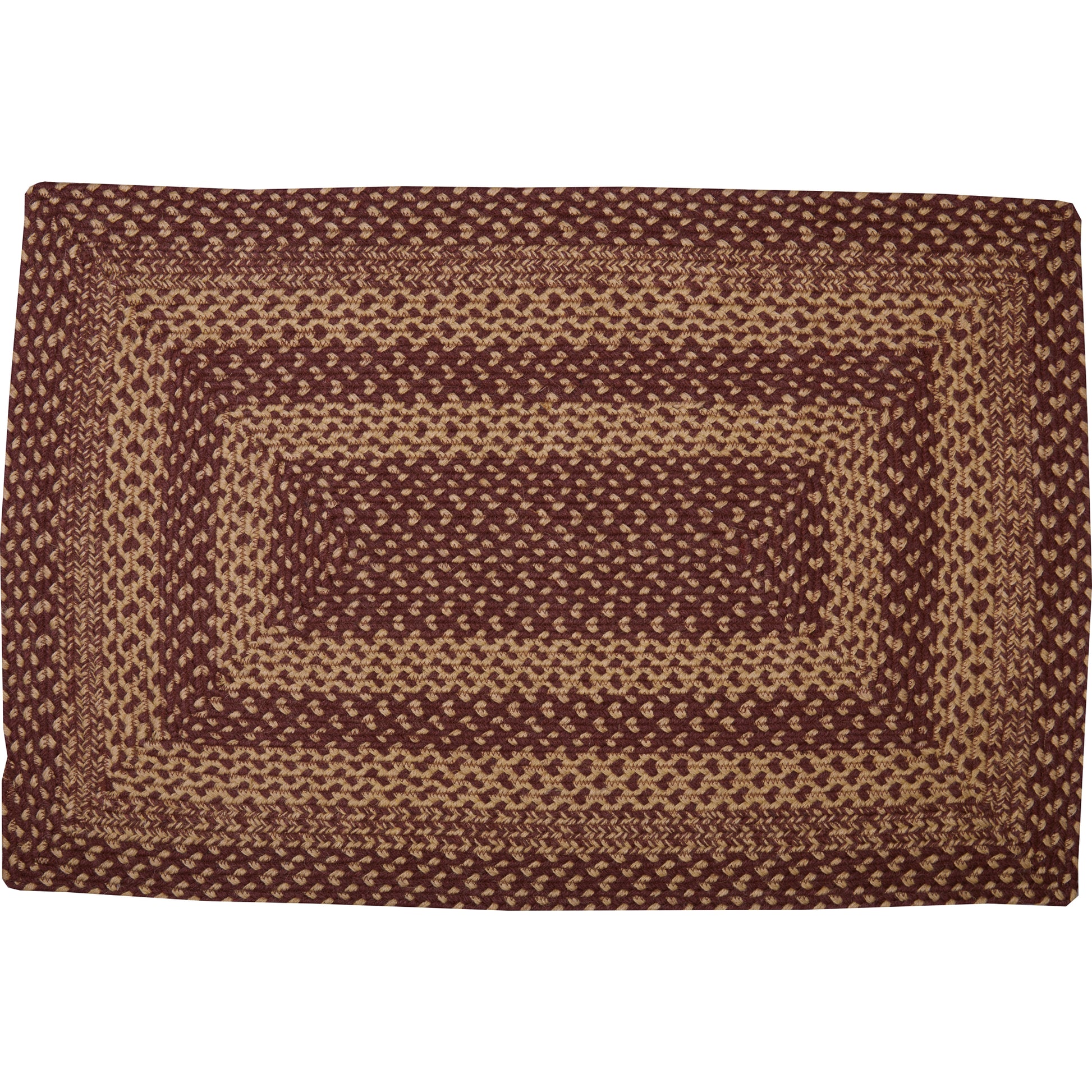 Burgundy Tan Jute Rug Rect 24x36