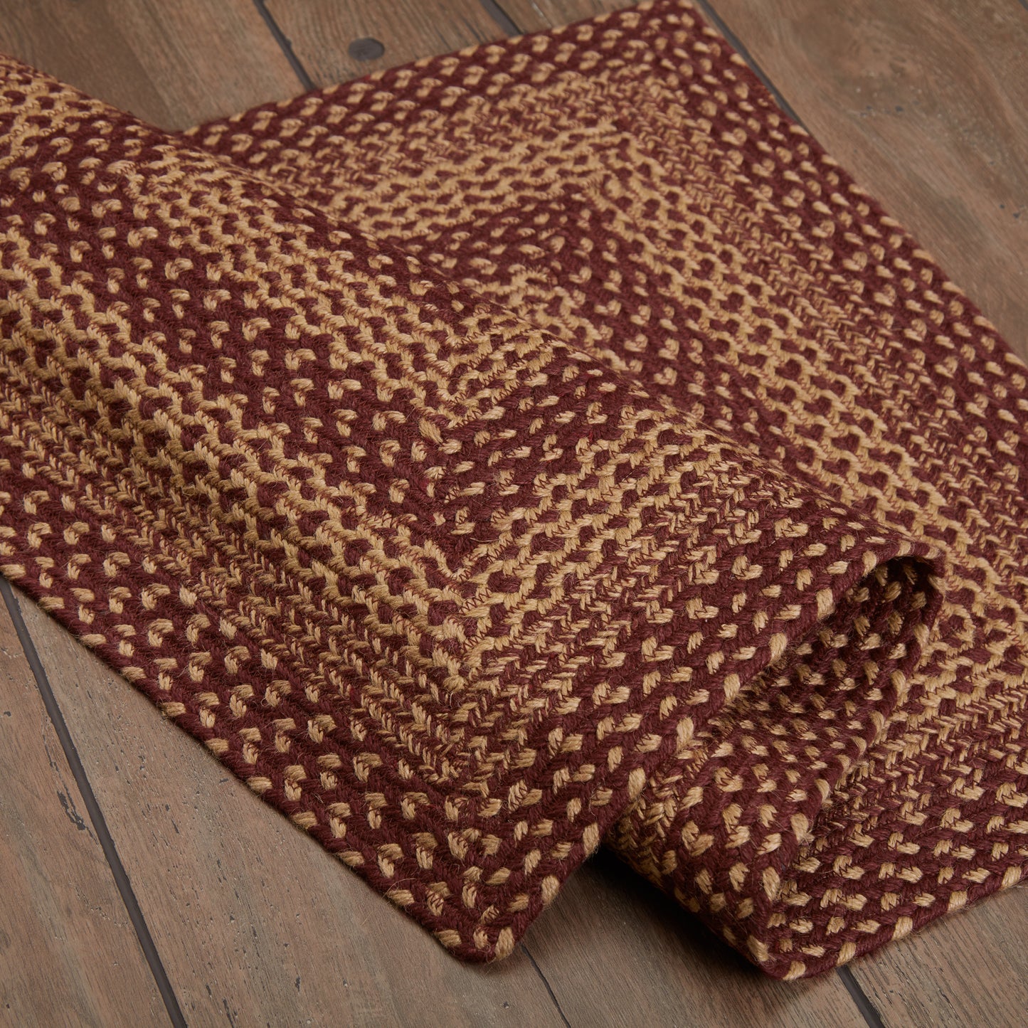 Burgundy Tan Jute Rug Rect 24x36