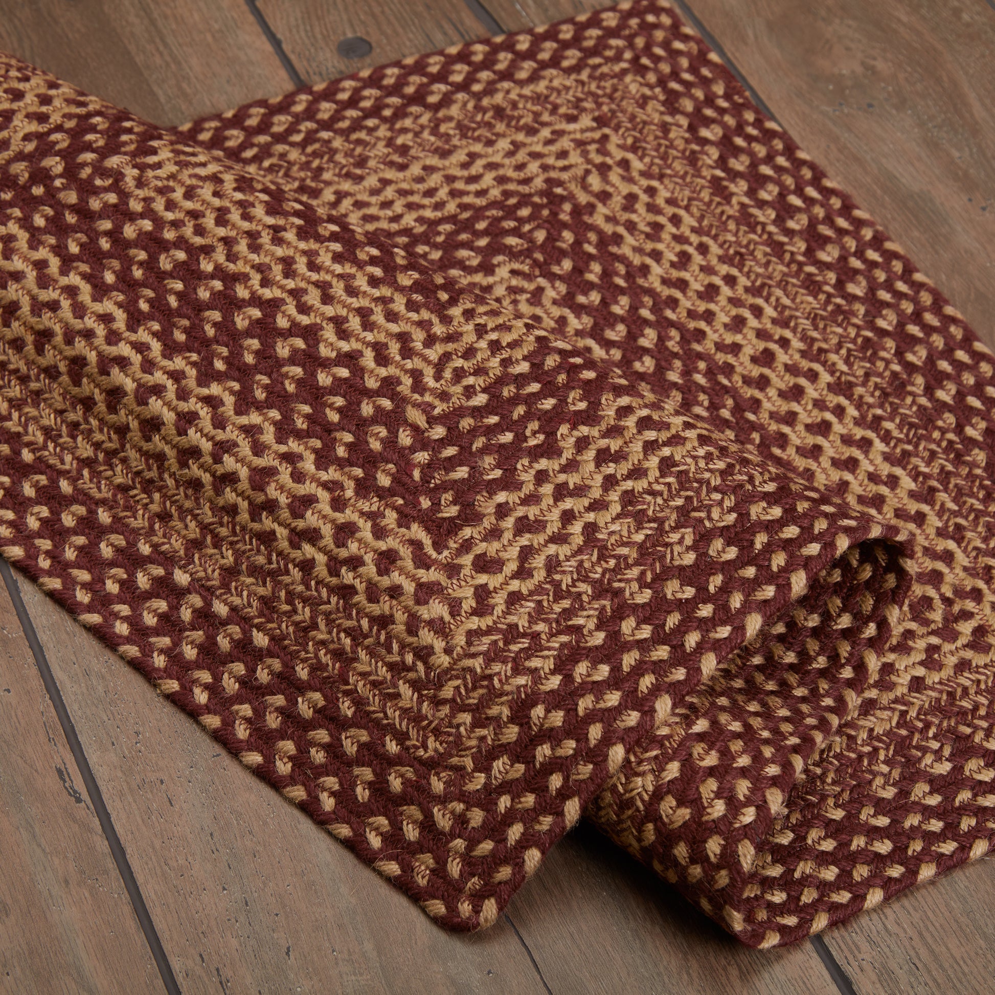 Burgundy Tan Jute Rug Rect 24x36
