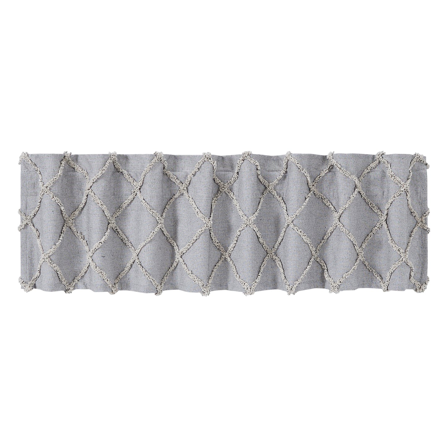 Frayed Lattice Creme & Black Valance 16x72