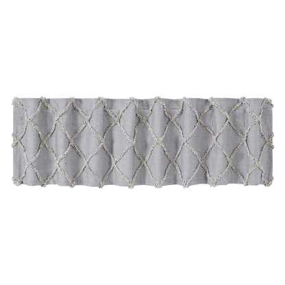 Frayed Lattice Creme & Black Valance 16x72