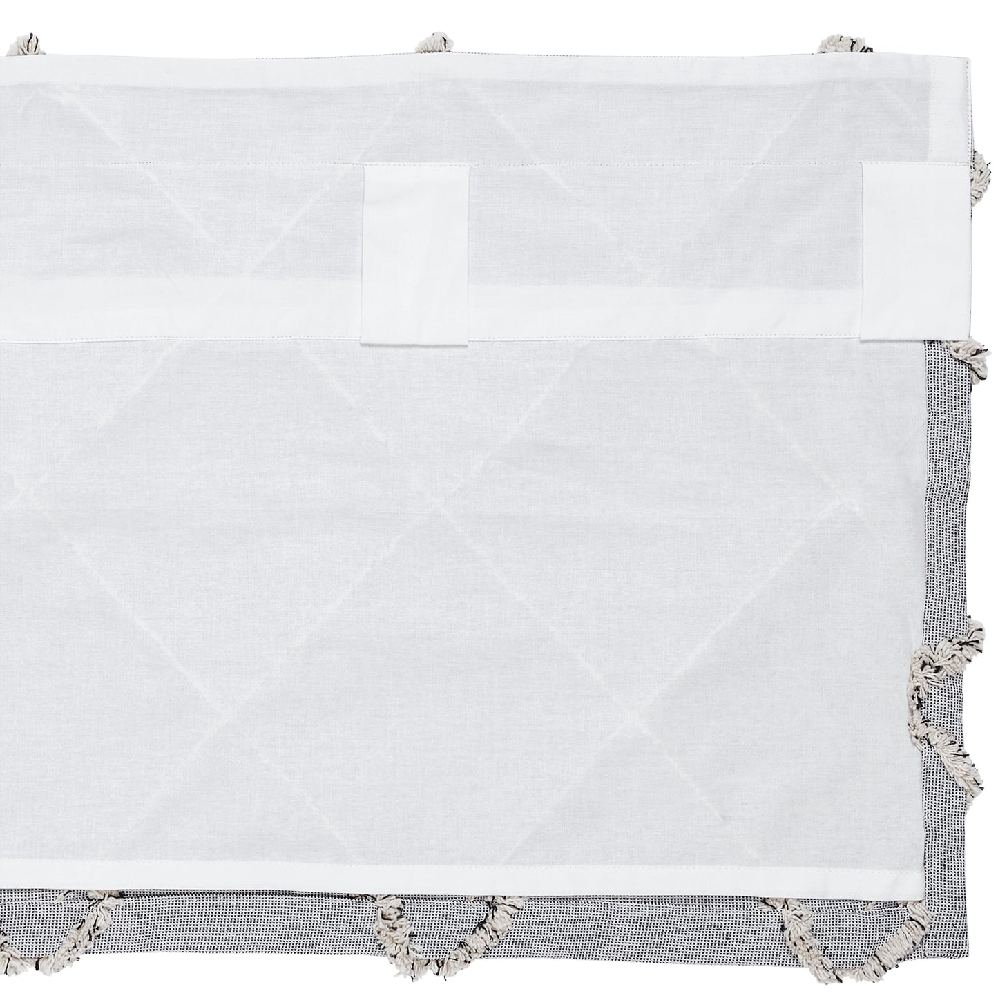 Frayed Lattice Creme & Black Valance 16x72