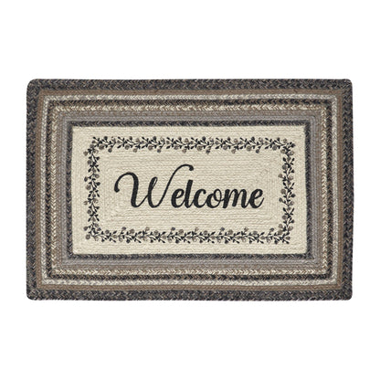 Floral Vine Jute Rug Rect Welcome 20x30