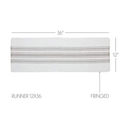 Antique White Stripe Dove Grey Indoor/Outdoor Runner 12x36