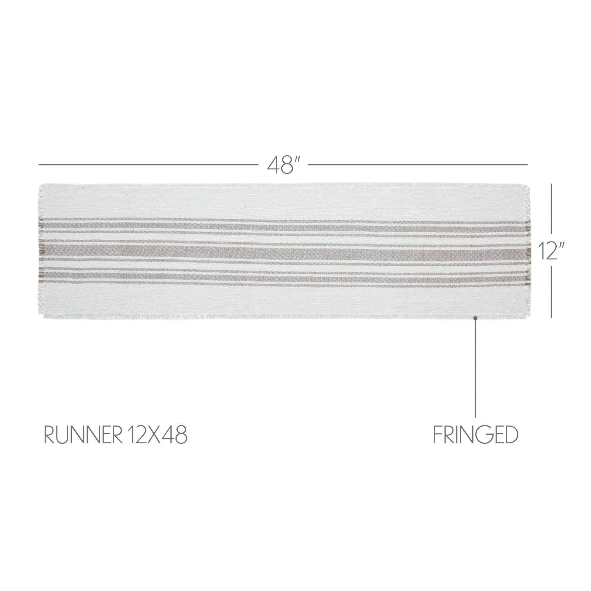 Antique White Stripe Dove Grey Indoor/Outdoor Runner 12x48