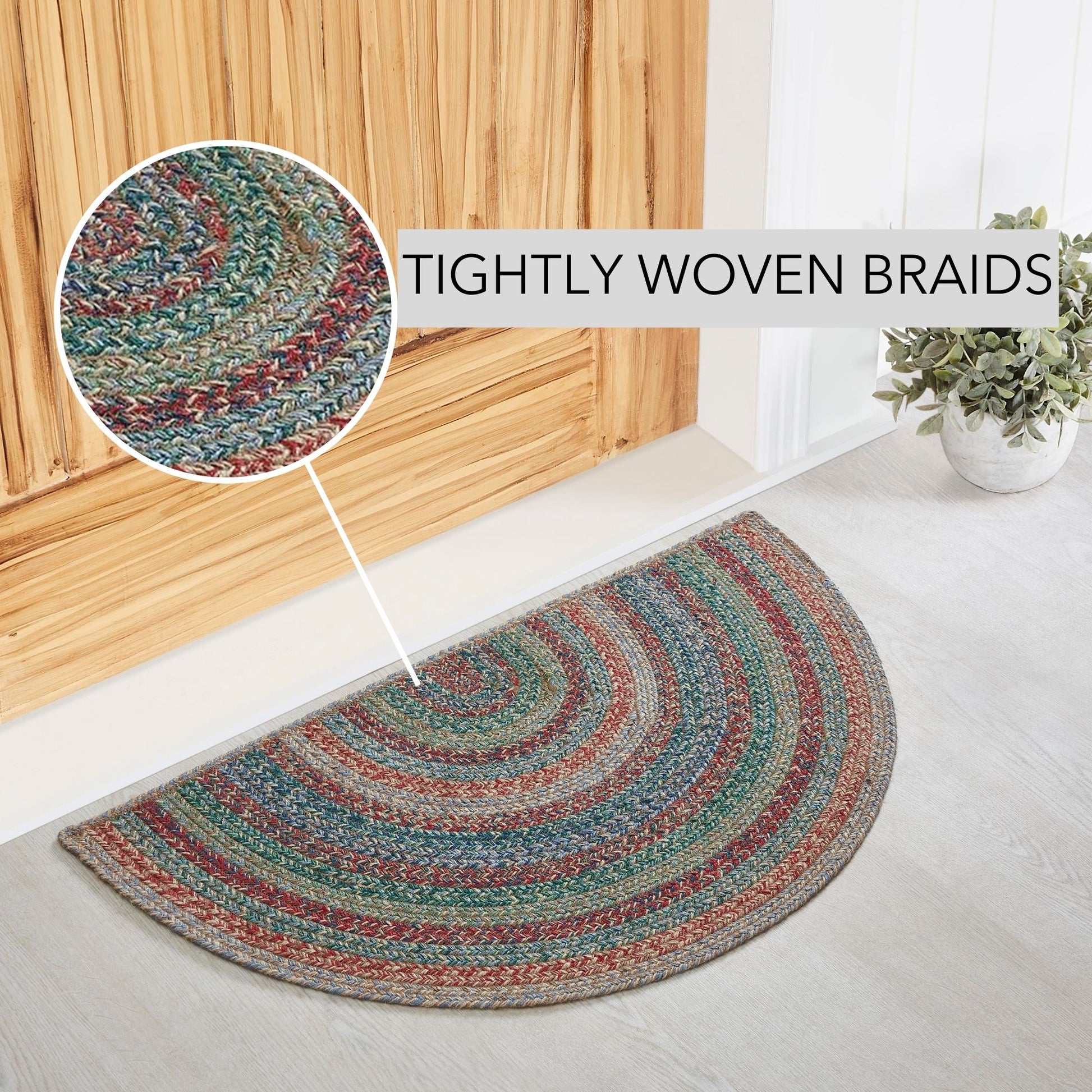 Multi Jute Rug Half Circle 19.5x36