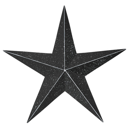 Metal Star Speckled Distressed Black 24x24