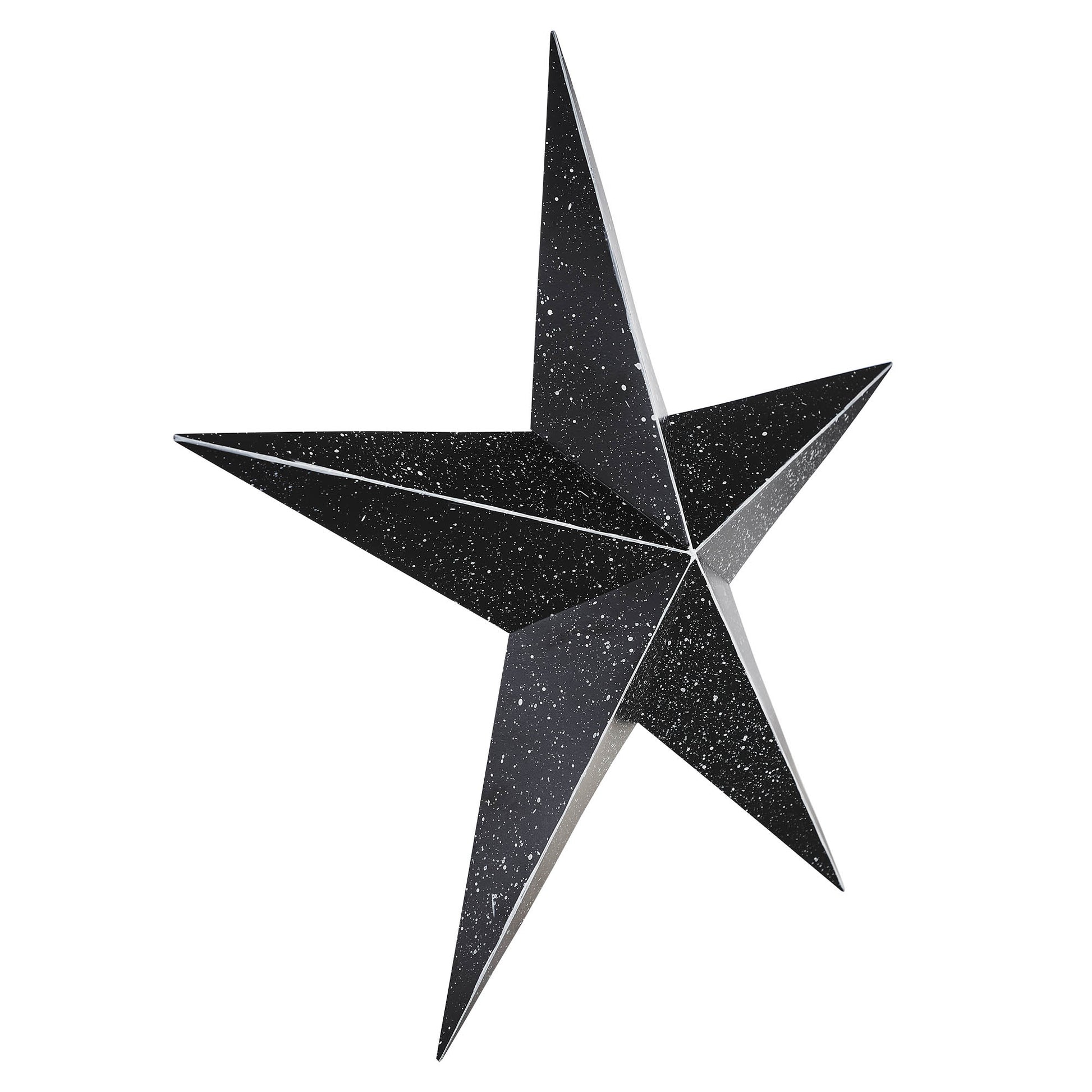 Metal Star Speckled Distressed Black 24x24