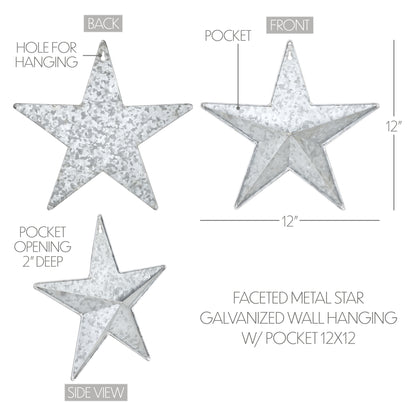 Metal Star Galvanized w/ Pocket 12x12