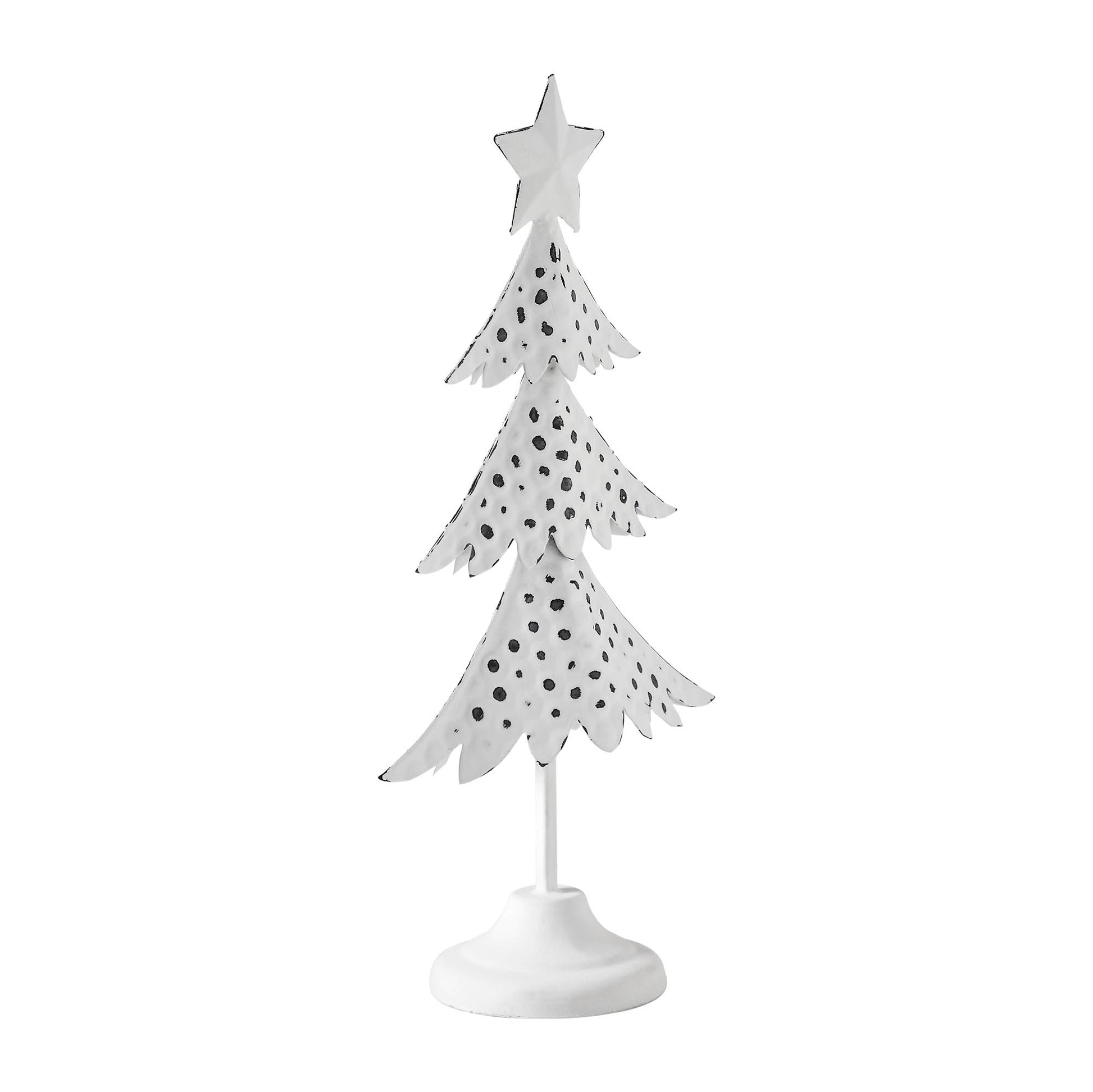 Christmas Tree Antique White Metal Figurine 11.25x5.75x2.75