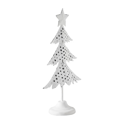 Christmas Tree Antique White Metal Figurine 11.25x5.75x2.75