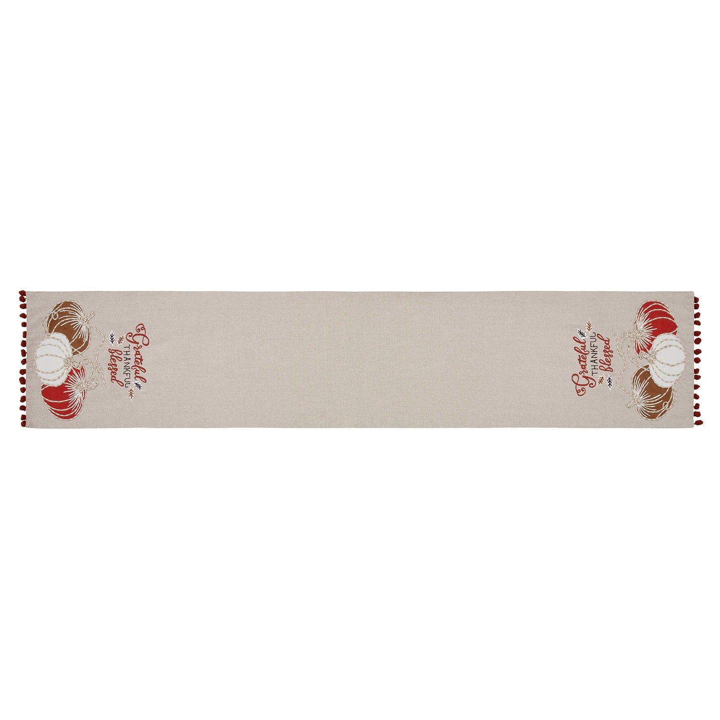 Grateful Thankful Blessed Pumpkins Runner 12x60