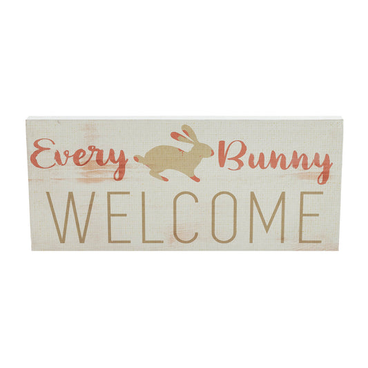 Bunny Hop Every Bunny Welcome MDF Sign 7x16x1