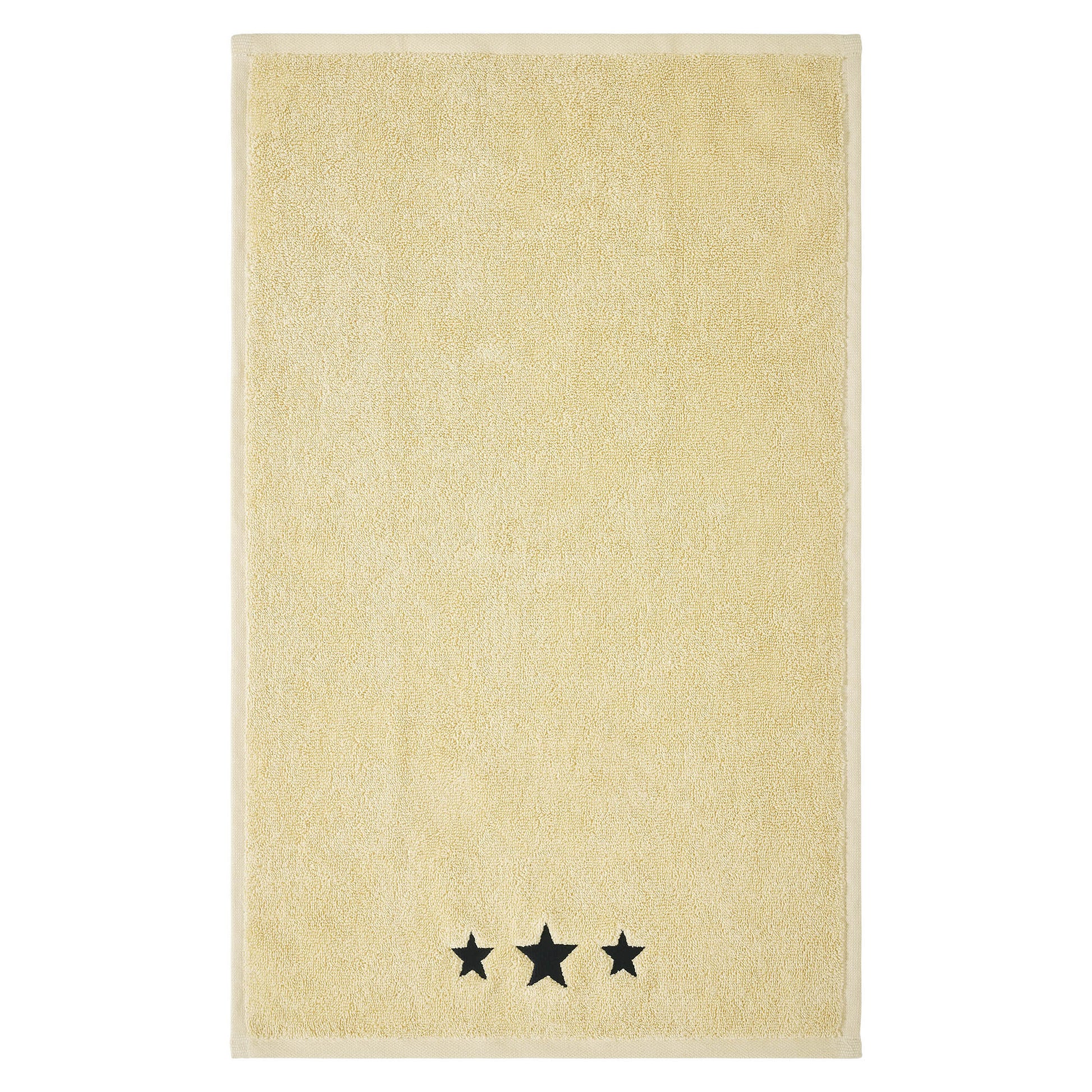 Black Stars Creme Hand Towel Set of 2 16x26