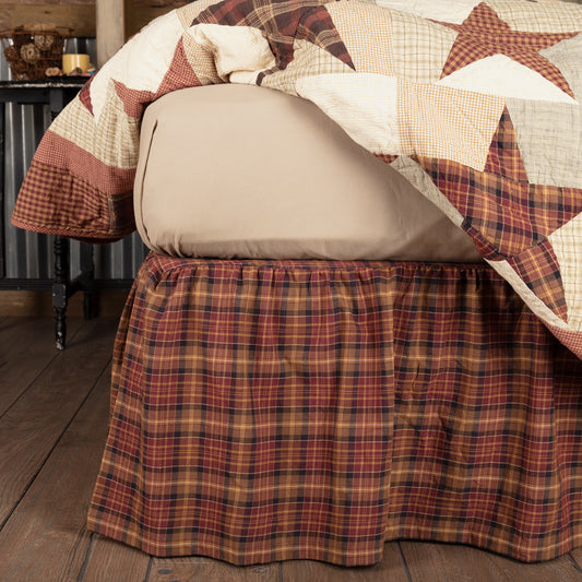 Abilene Star Bed Skirt Rustic Plaid Country Style