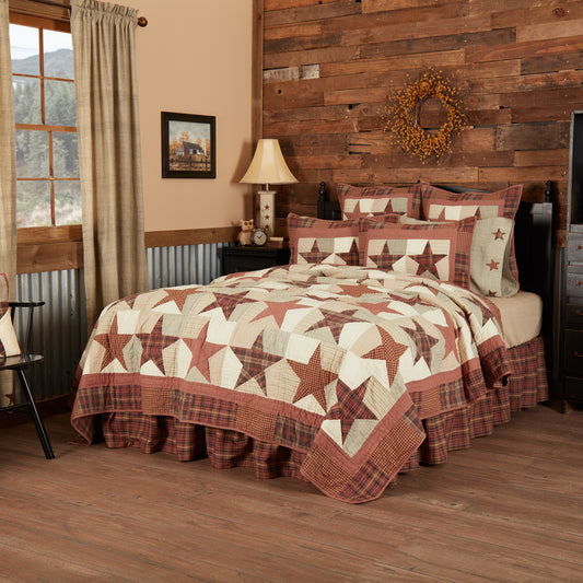 Abilene Star Quilt Country Star Patchwork in Rustic Plaids