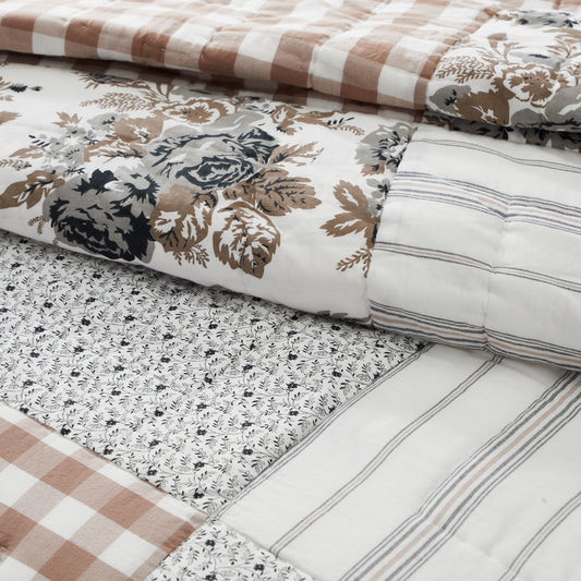 Annie Portabella Floral Patch Quilt Detail View