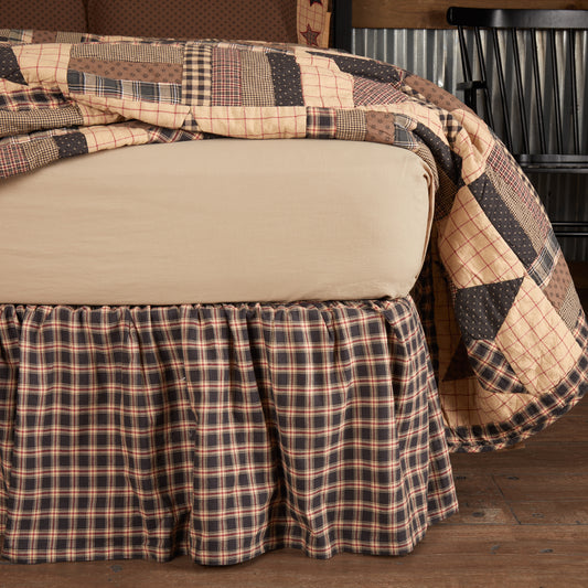 Bingham Star Bed Skirt – Rustic Farmhouse Country Plaid Bedding