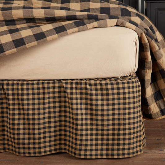Black Check Bed Skirt Buffalo Plaid Farmhouse Country Bedding