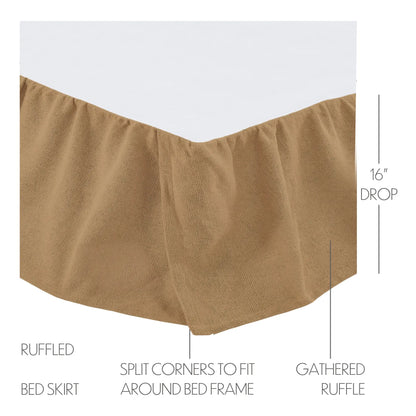 Burlap Natural Ruffled Bed Skirt Measurements