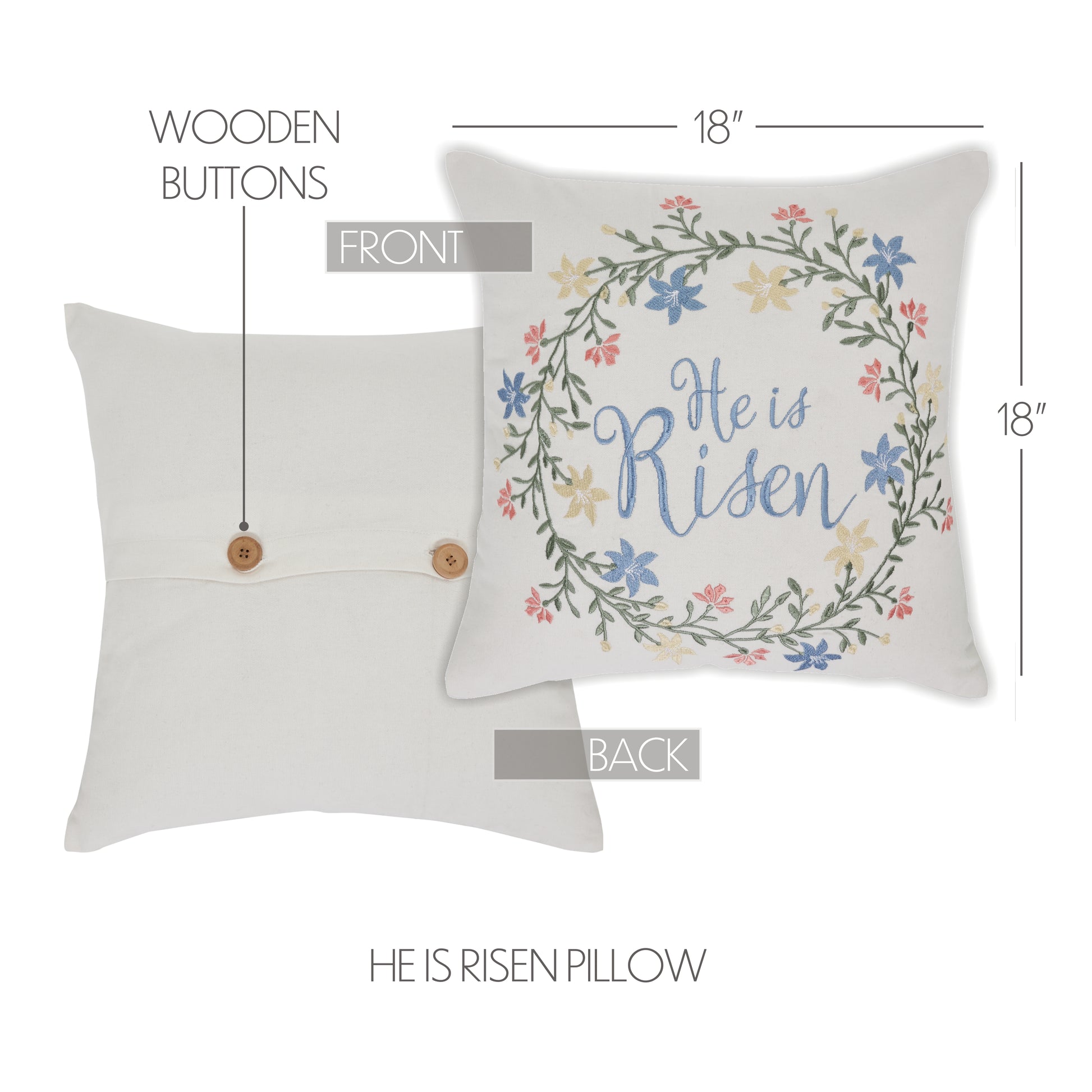 He is Risen Pillow 18x18