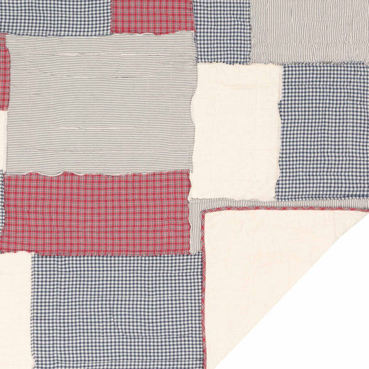 Hatteras Patch Quilt Patriotic Americana Farmhouse Bedding Detail View