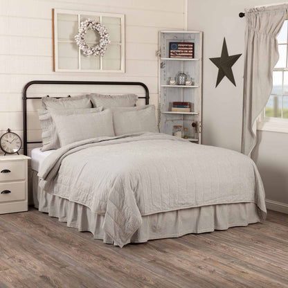 Hatteras Seersucker Blue Ticking Stripe Quilt Coverlet Bedding View