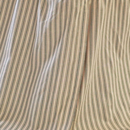 Prairie Winds Green Ticking Stripe Bed Skirt Detail View