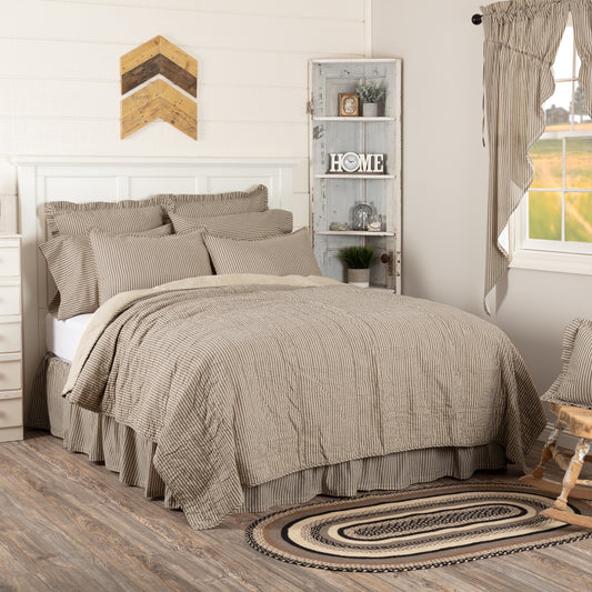 Sawyer Mill Charcoal Ticking Stripe Quilt Coverlet – Farmhouse Bedding