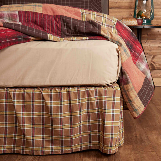 Wyatt Bed Skirt Rustic Plaid for Farmhouse Bedrooms